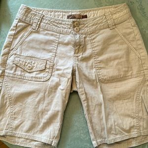 Prana Tess Hiking Shorts cream/tan linen Cotton Women's Size 2